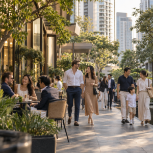 International community living in Phrom Phong Bangkok